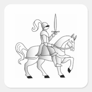 Knight on Horseback Vierkante Sticker