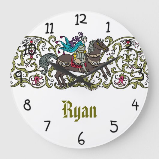 Knight Personalized Grote Klok (Voorkant)