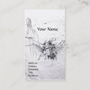 KNIGHT RITING ON PEGASUS MONOGRAM VISITEKAARTJE