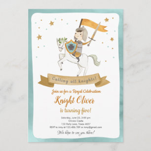 Knight Royal Medieval Boy Invitation Anniversaire