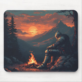 Knight’s Rest by the Fire – Epic Fantasy Mouse Pad Muismat