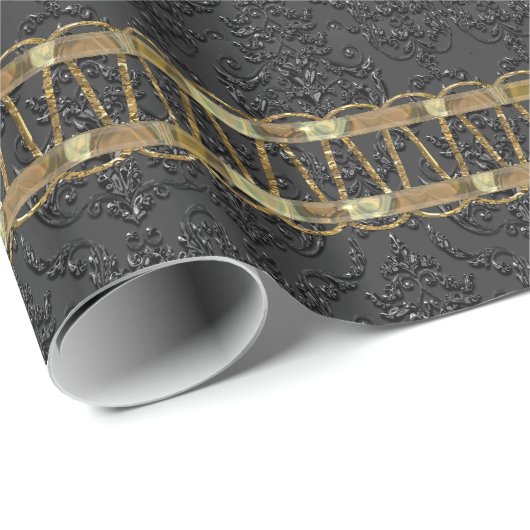 Knight Scallop Damask Elegant Cadeaupapier (Rol Hoek)