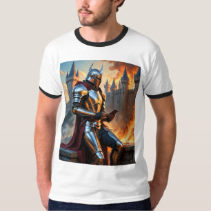 Knight sms'en terwijl Castle Meme-Shirt verbrandt T-shirt