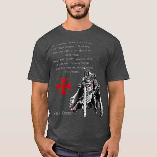 Knight Templar Christelijk Religieuze Oath Tshirt (Voorkant)