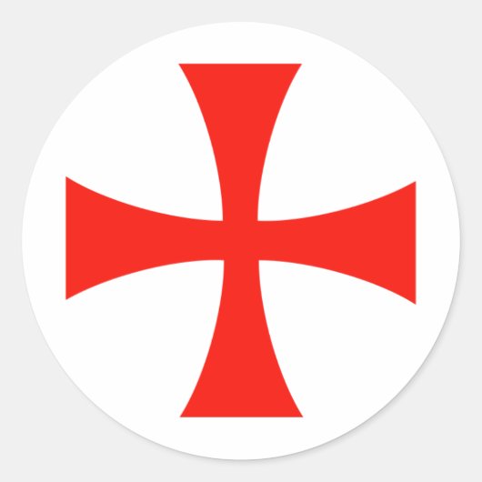 Knight_Templar_Cross Ronde Sticker (Voorkant)