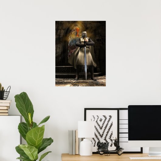 Knight Templar en Heilige Graal Poster (Thuiskantoor)