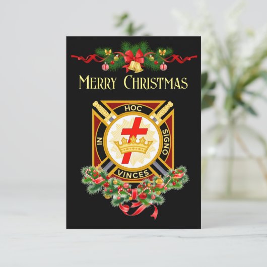 Knight Templar kerstkaart Aankondiging (Staand voorkant)
