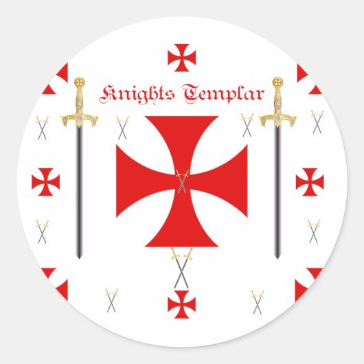 Knight Templar Ronde Sticker (Voorkant)