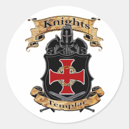 Knight Templar Ronde Sticker (Voorkant)