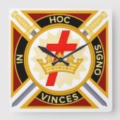 Knight Templar Vierkante Klok (Voorkant)