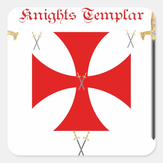 Knight Templar Vierkante Sticker (Voorkant)