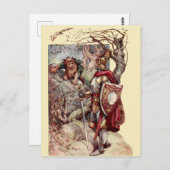 Knight & Troll Medieval Fantasy Art Briefkaart (Voorkant / Achterkant)