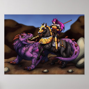 Knight Vs Dragon Poster