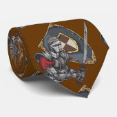 Knight with Sword and Shield Stropdas (Opgerold)