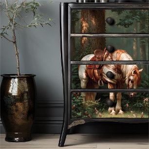 Knightcore Warhorse Paard van de ridder in bos Tissuepapier