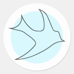 Knightingales Ronde Sticker (Blauw)