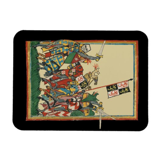 Knights Charging, 14e-eeuwse Codex Manesse Magneet (Horizontaal)