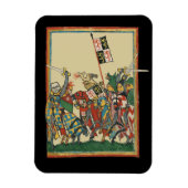 Knights Charging, 14e-eeuwse Codex Manesse Magneet (Verticaal)