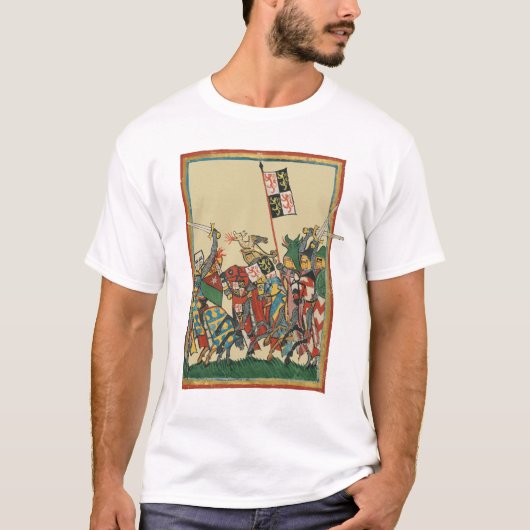 Knights Charging, 14e-eeuwse Codex Manesse T-shirt (Voorkant)