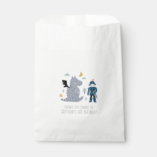 Knights & Dragons Anniversaire Favoriser les sacs (Devant)