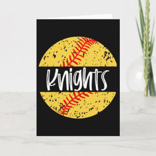 Knights Softll Team Mascot School Spirit Wedstrijd Kaart