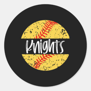 Knights Softll Team Mascot School Spirit Wedstrijd Ronde Sticker