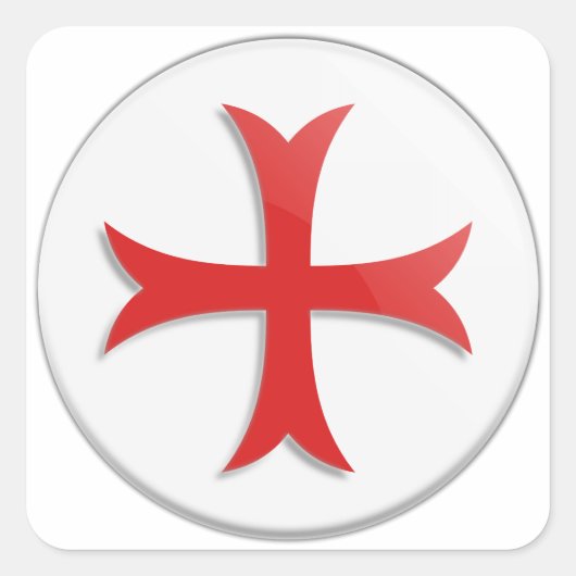 Knight's Templar Cross-symbool Vierkante Sticker (Voorkant)