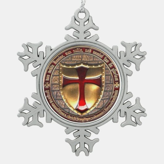 KNIGHTS TEMPLAR TIN SNEEUWVLOK ORNAMENT (Voorkant)
