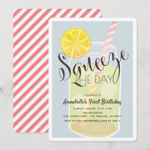 Knijp de dag limonade pot 1e verjaardag kaart