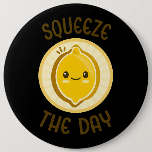 Knijp de dag schattig Schattig kawaii citroen voed Ronde Button 6,0 Cm