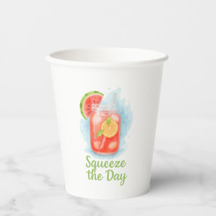 Knijp de dag - Waterverf Summer Paper Cup Papieren Bekers