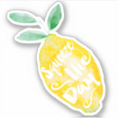 Knijp in de dag gele citroen citaat aquarel sticker (Voorkant)