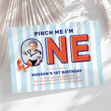 Knijp Me Ik Ben Eén Kreeft Foto 1e Verjaardag