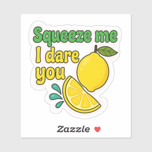 Knijp me ik daag je – Sassy Lemon Laptop Sticker (Vel)