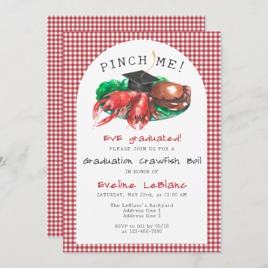 Knijp me! Zeevruchten Roodbaars Boil Funny Afstude Kaart (Voorkant / Achterkant)