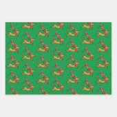 knijpen | Max Kerstmis Pointsettia Inpakpapier Vel (Voorkant 3)