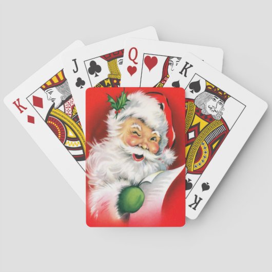 Knikkende Kerstman Kerstlijst Pokerkaarten (Achterkant)