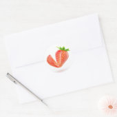 Knip aardbei uit ronde sticker (Envelop)