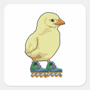 Knip als gealigneerde skater met gealigneerde scha vierkante sticker