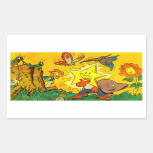 Knip de Star Rect. Sticker-7 vormen & 2 formaten Rechthoekige Sticker