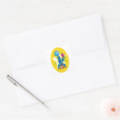 Knip op zijn hoofd vierkante sticker (Envelop)