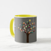 Knip Owl op boom | Achtergrond Mok (Voorkant links)