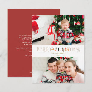 Knip Papier Effect Kerst Mis Foto Script Feestdagenkaart