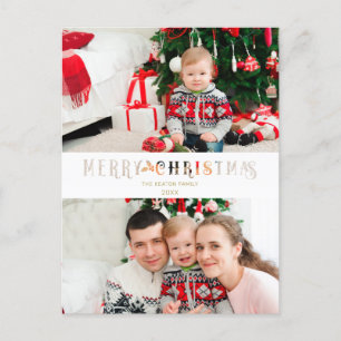 Knip Papier Effect Kerst Mis Foto Script Feestdagenkaart
