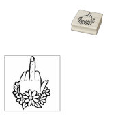 Knip van middenvinger omhoog 	rubberstempel (Gestempeld)