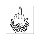 Knip van middenvinger omhoog 	rubberstempel (Afrduk)