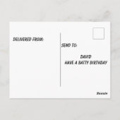 Knip vleermuis dragen verjaardag pet briefkaart (Achterkant)