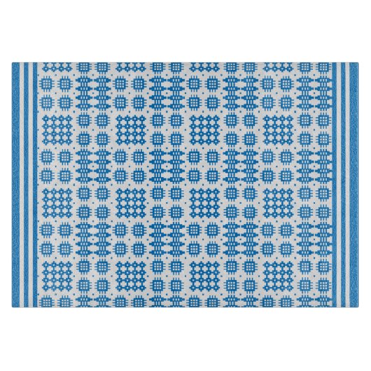 Knipbord: Welsh Tapestry Pattern, Bright Blue Snijplank (Voorkant)