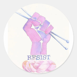 Knipkracht vuist met RESIST Ronde Sticker