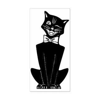 knipogen zwarte kat rubberstempel
